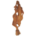 Brown Teak Wood Handmade Live Edge Leaf Sculpture I280843