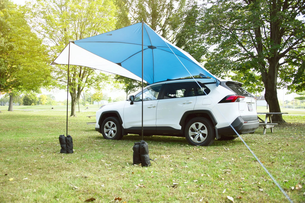 SUV Awning, Gray, 2 Steel Poles W6184