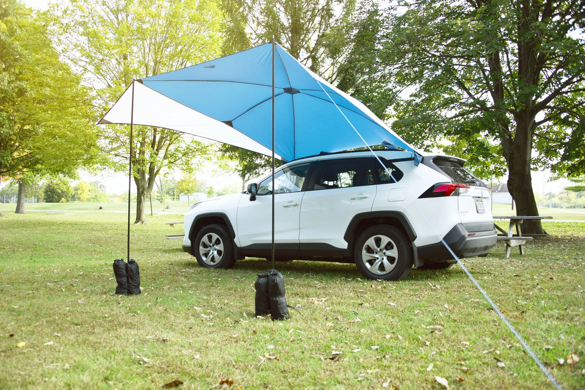 SUV Awning, Gray, 2 Steel Poles W6184