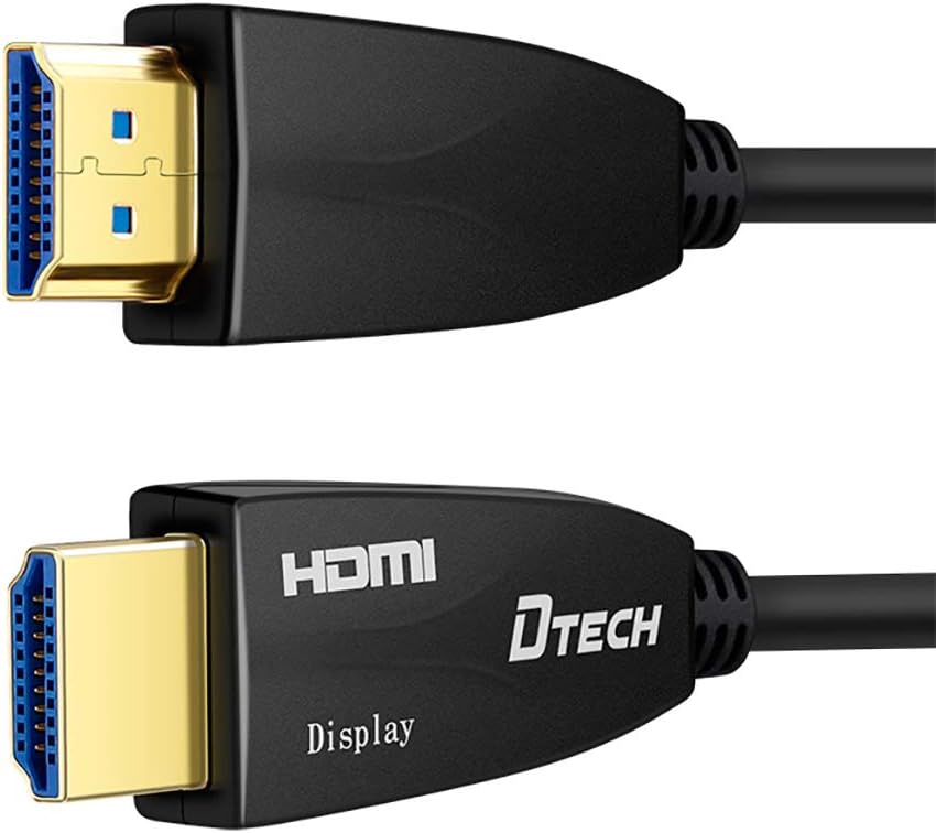 25 Feet Fiber Optic HDMI Cable 4K 60Hz 18Gbps HDR in-Wall Rated Black Pack of 2 S7035