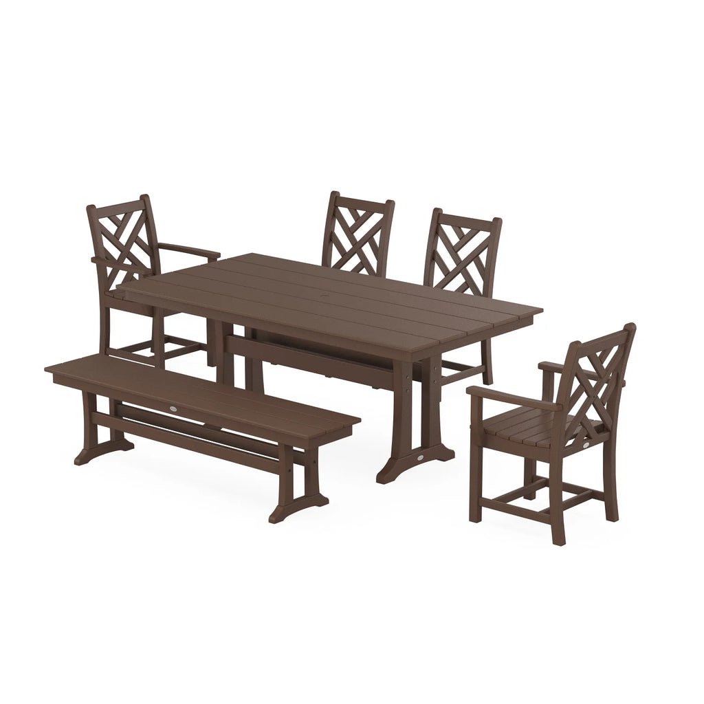 6-Piece Mahogany Dining Set with Trestle Legs X462