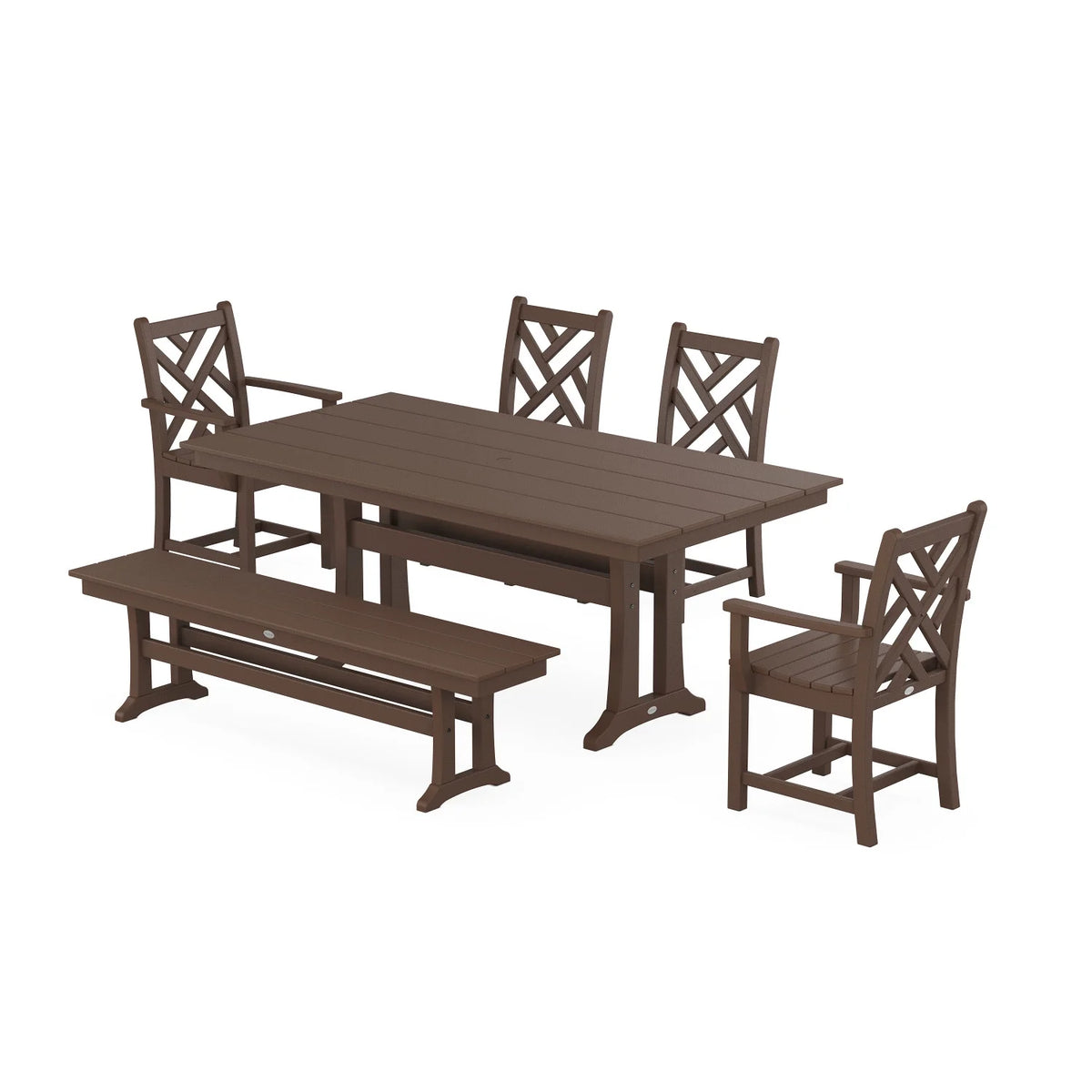 6-Piece Mahogany Dining Set with Trestle Legs X462