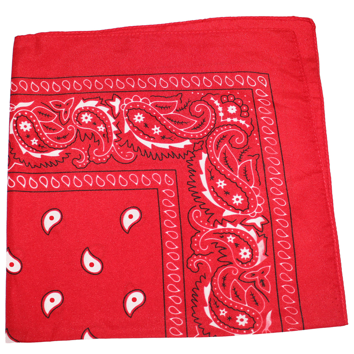 Red Paisley 100% Polyester Bandanas 50 Pack F780