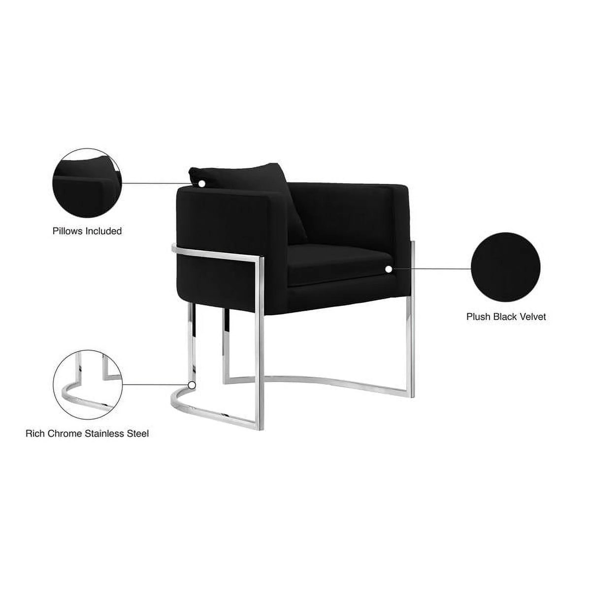 Black Velvet Accent Chair C93736