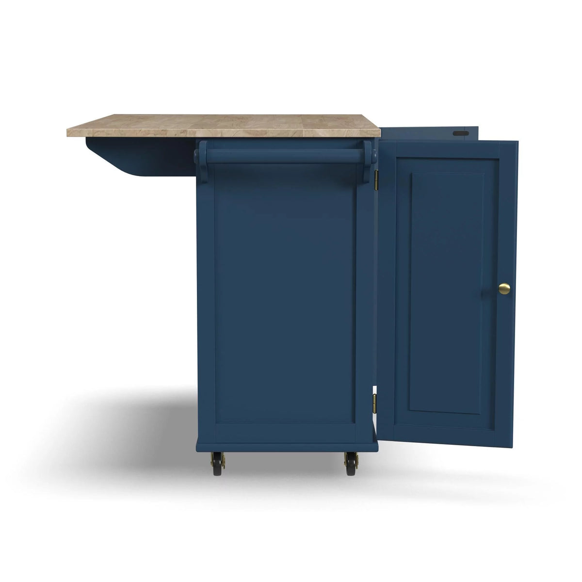 Blue Engineered Wood Kitchen Cart B368242