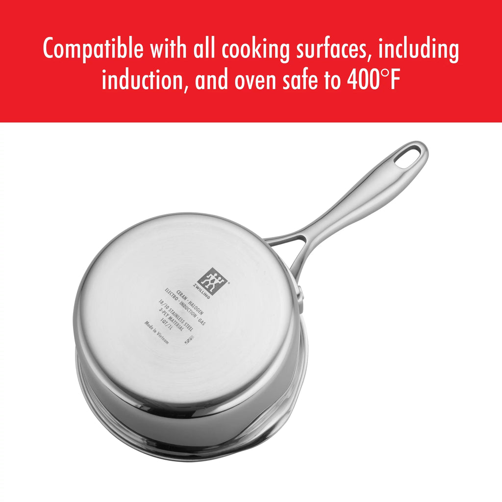 1-qt Stainless Steel Ceramic Nonstick Saucepan C8349