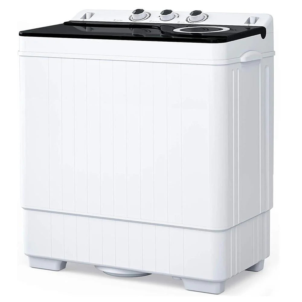 26lbs Compact Twin Tub Portable Washing Machine Black J813513