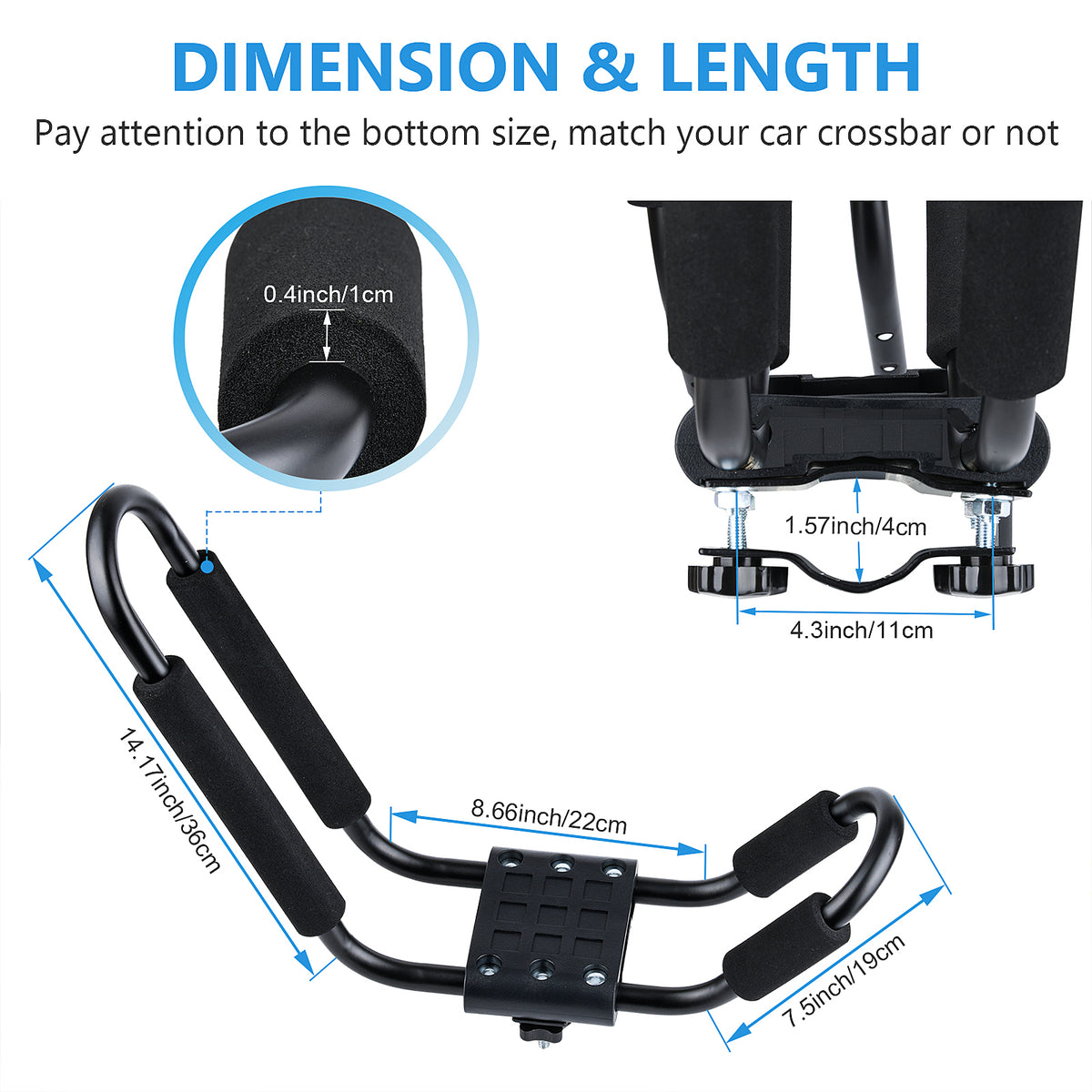 Kayak Roof Rack with 4 Ropes T59573