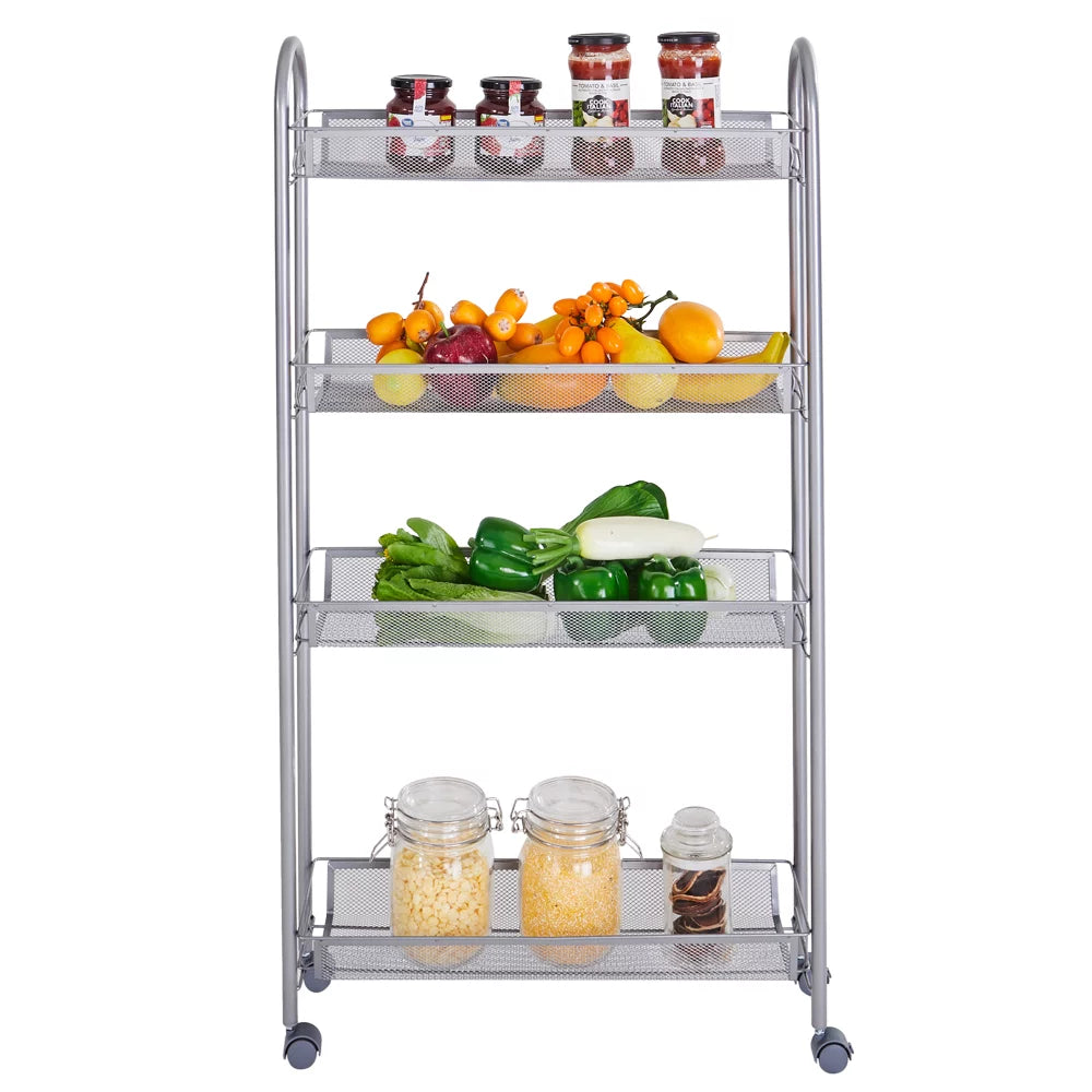4 Tier Slim Rolling Storage Cart O81765