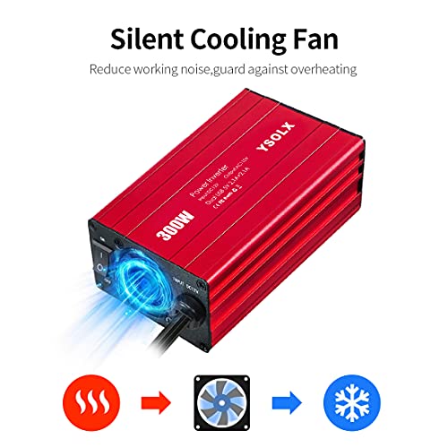 500W Power Inverter DC 12V to 110V AC Converter with 2 USB Ports and 2 AC Outlet V11215
