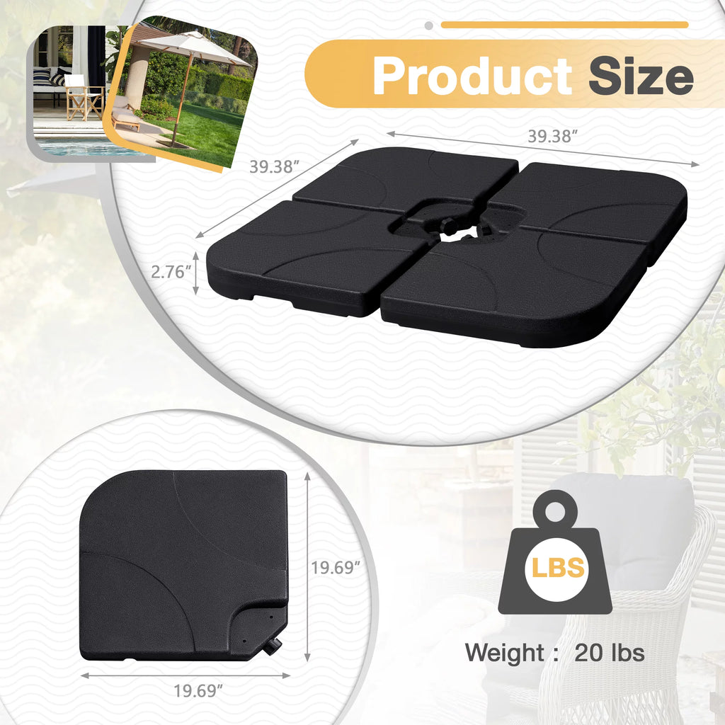 Square Shaped Water or Sand Filled Umbrella Base with U Locking D678