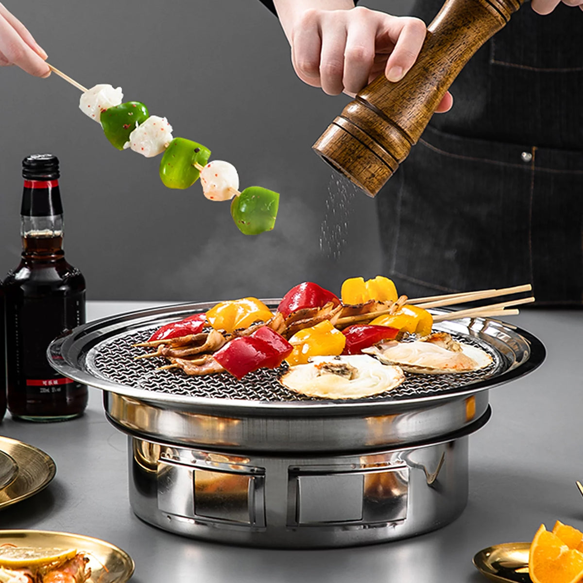 Charcoal Grill Non-stick Portable Stainless Steel BBQ F387171
