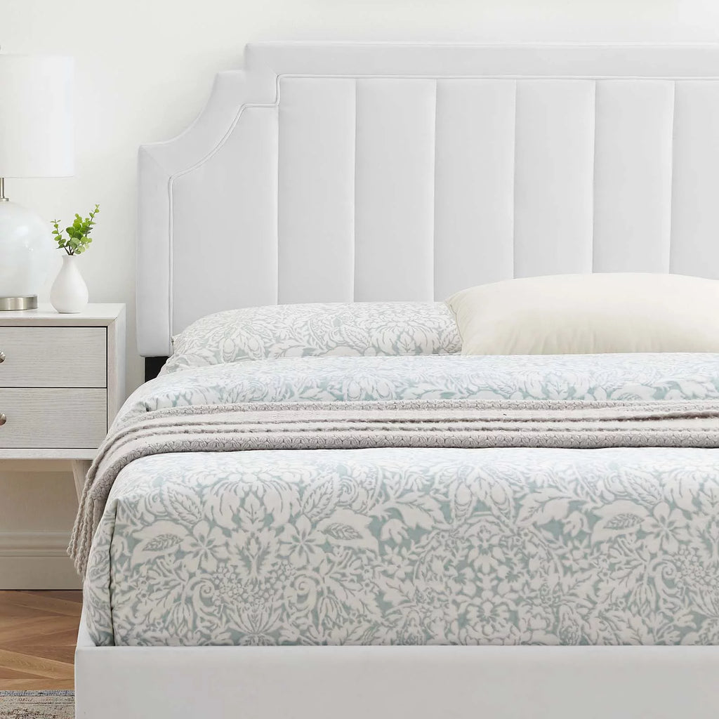 Twin Size White Velvet Platform Bed Frame E717478