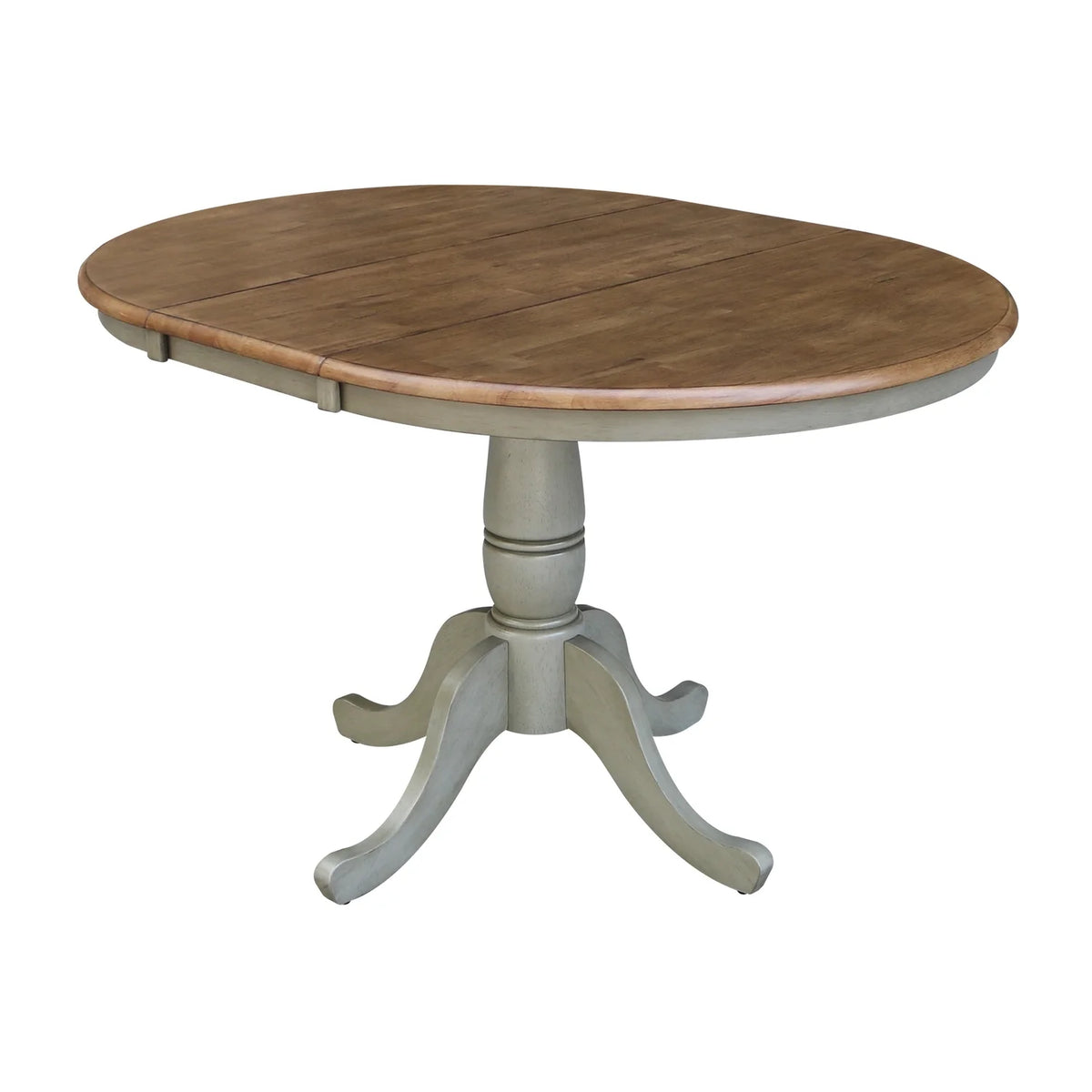 36" Round Wood Extension Dining Table With 4 Chairs X89826