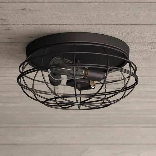 3 - Light 15x22 Caged Dome Flush Mount D789