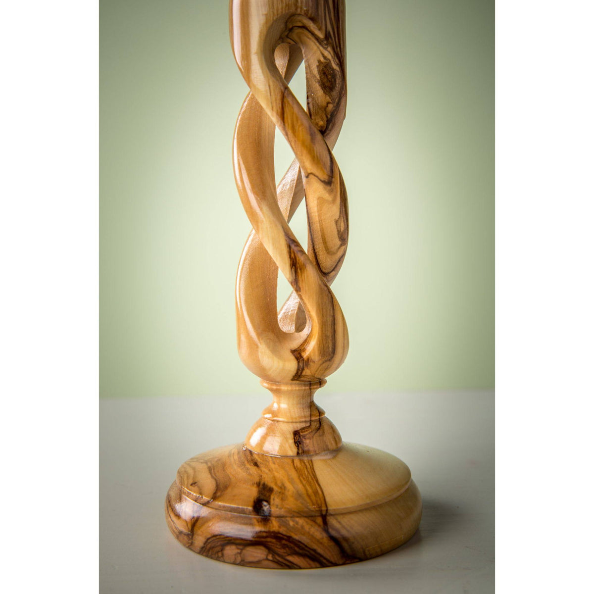 Olive Wood Winding Candle Holder A657764