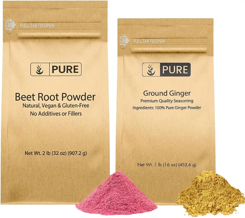 Beet Root and Ground Ginger Powder Herbal Supplements D149985