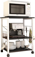 White Oak 3-Tier Kitchen Baker's Rack Microwave Oven Stand Storage Cart Workstation Shelf L38193