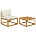 2 Piece Acacia Wood Patio Sofa Set with Cushion H14591