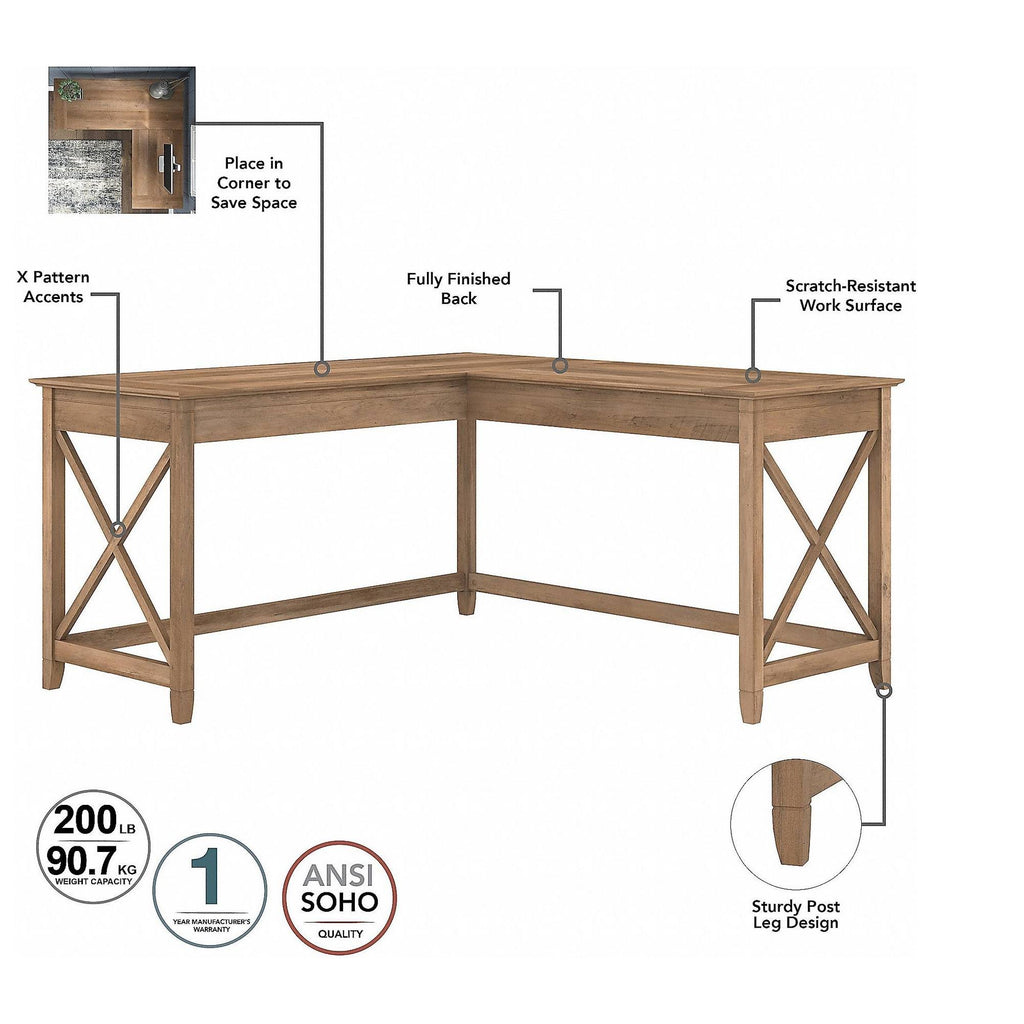 L Shaped Desk with 2 Drawer File Cabinet A9983