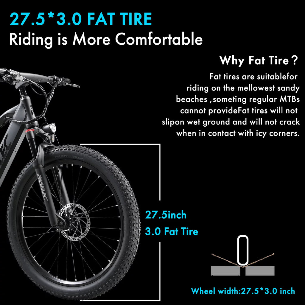 750W 27.5" Fat Tire Electric Mountain Bike H741992