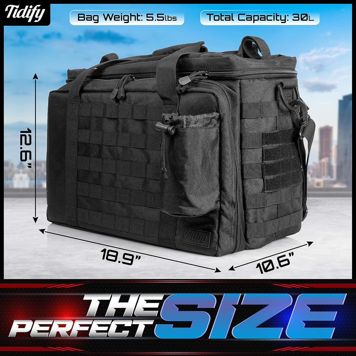 Tactical Bag Car Seat Organizer Range Bag MOLLE Organizer Heavy Duty Water Resistant C707947