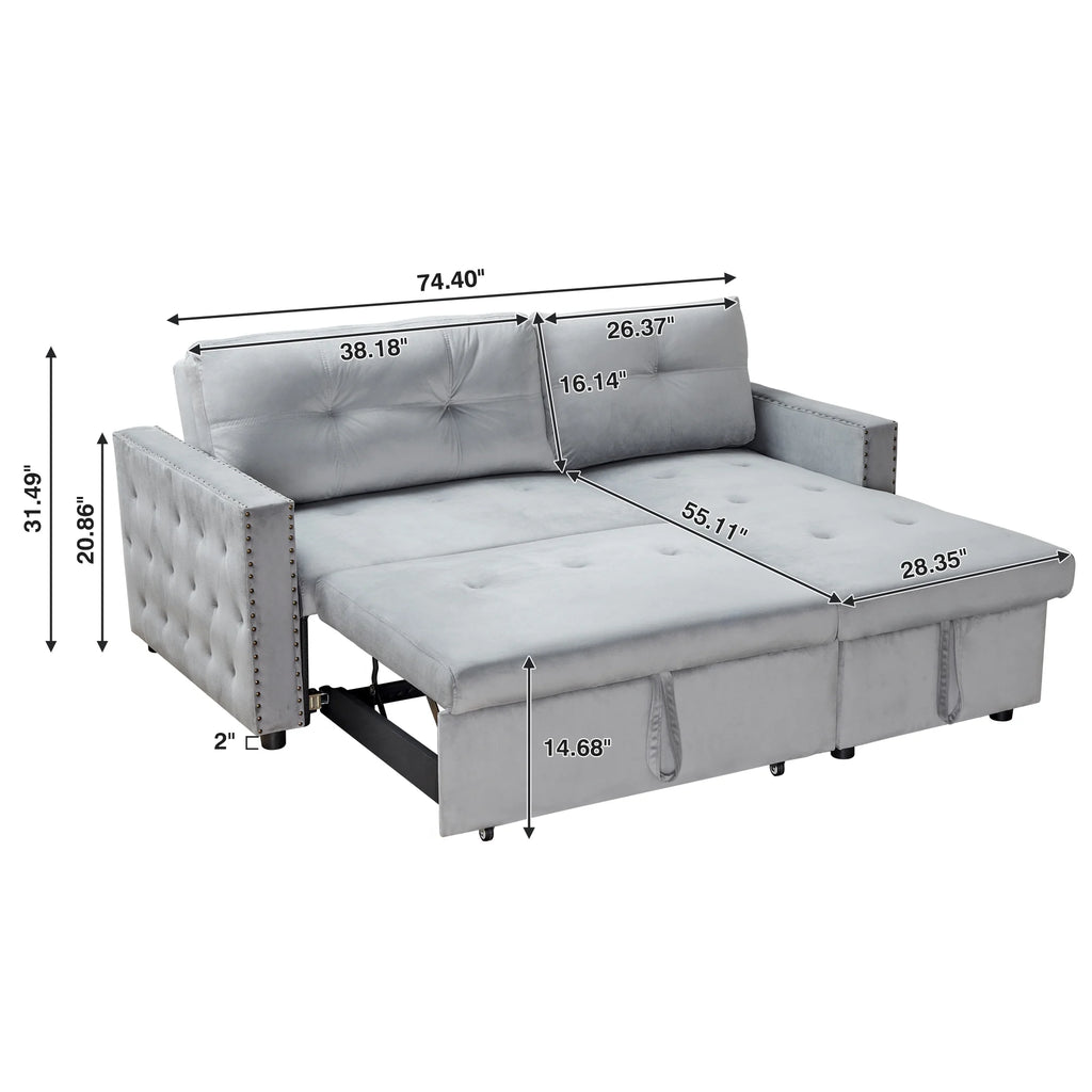 King Size L Shaped Sofa Bed with Storage H448