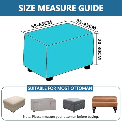Stretch Ottoman Cover Rectangular Storage Ottoman Slipcover with Non-Slip Elastic Bottom D314834