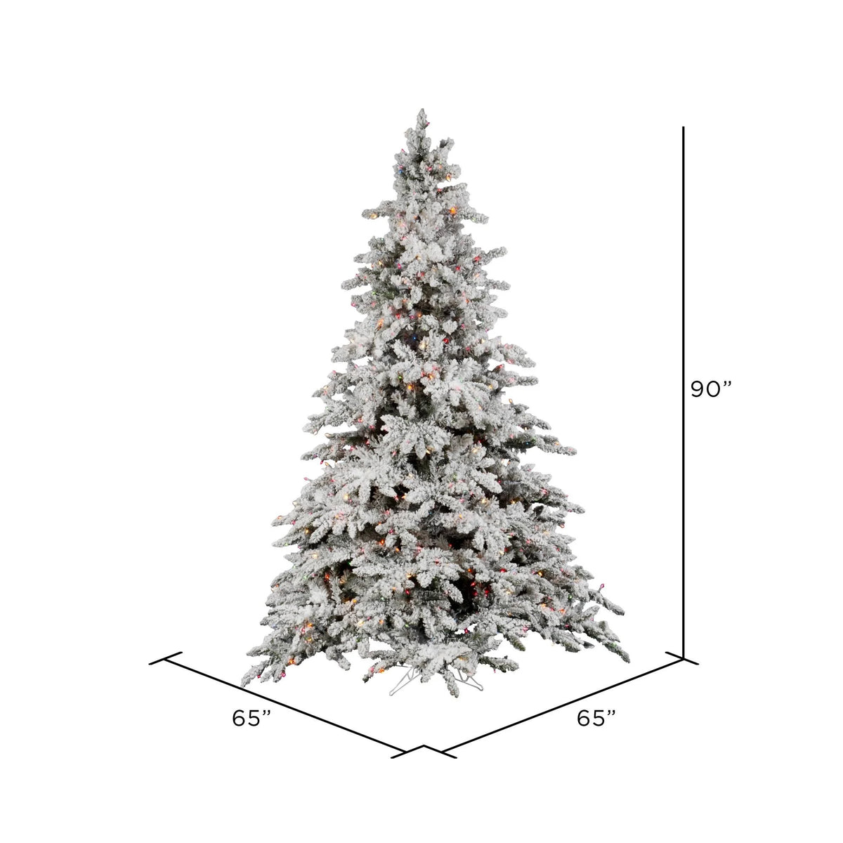 7.5 ft Flocked Utica Tree with 850 Multicolor Lights T51458