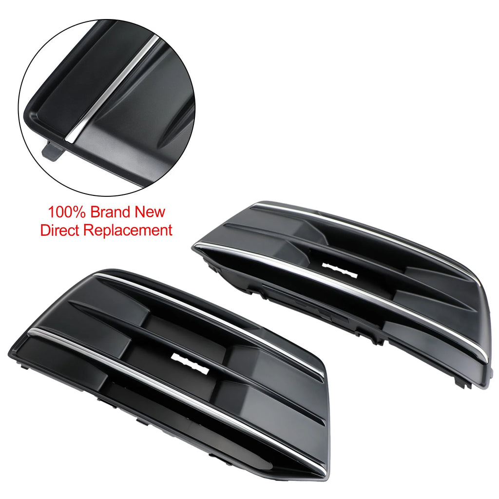 Front Bumper Cover Grille Bezel Insert for Audi Q5 2018-2022 Black/Chrome I499