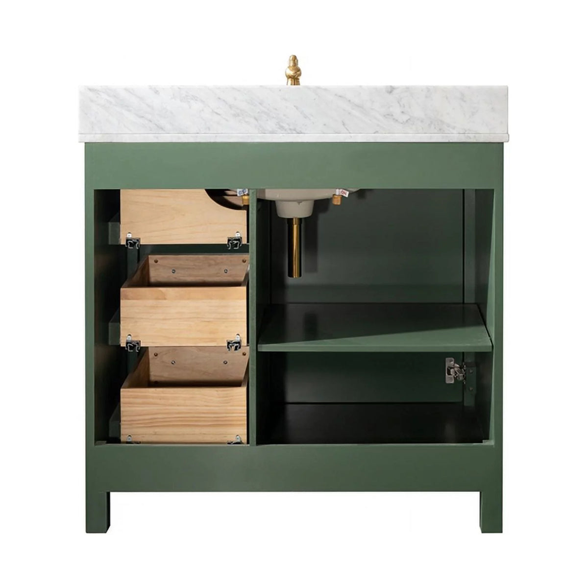 36" Green Wood Sink Vanity Cabinet W775