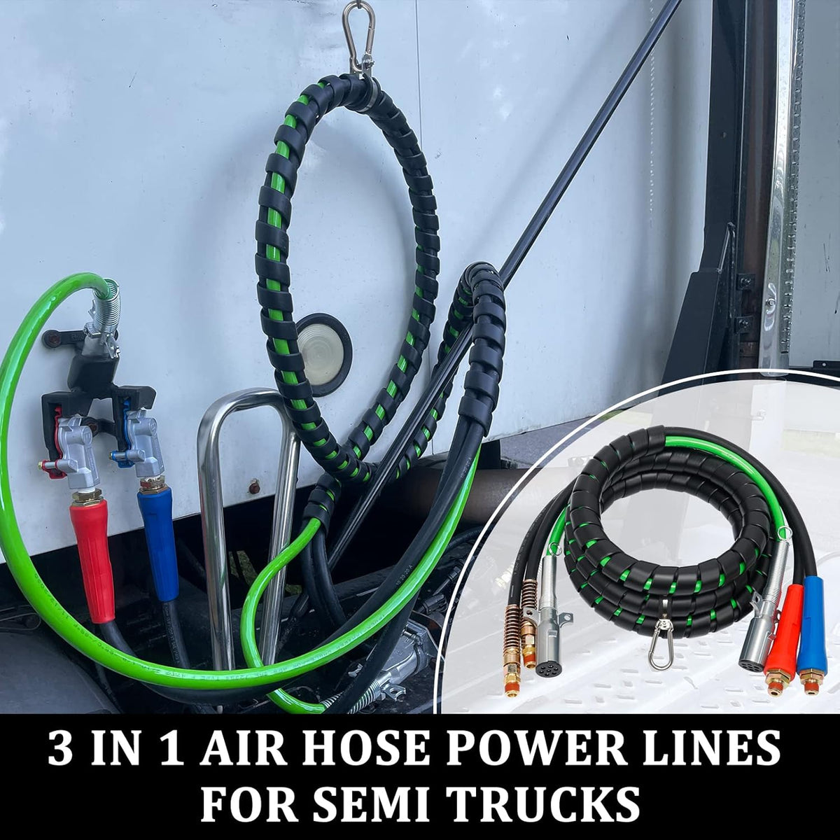 12 FT Semi Truck Air Hose Kit with Glad Hands B6999