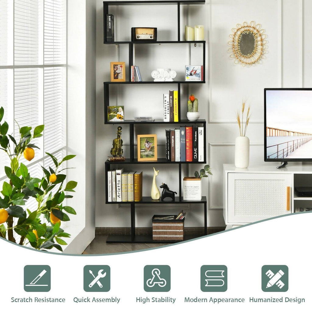 Black S-Shaped Bookshelf P60917