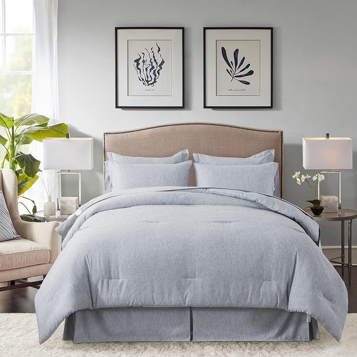 Cal King 8 Piece Cationic Dyeing Comforter Set V563759