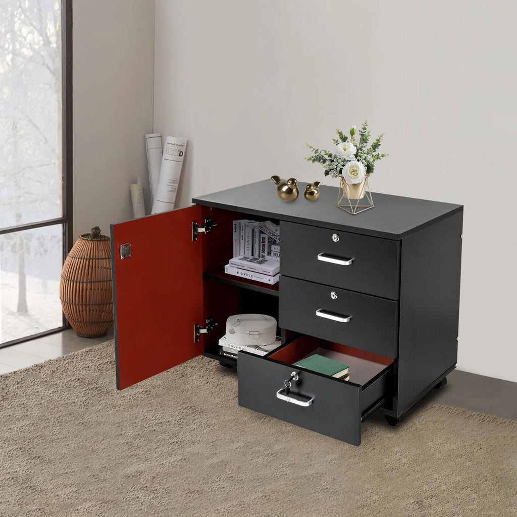 Mobile File Cabinet 3 Drawers with Wheels G673