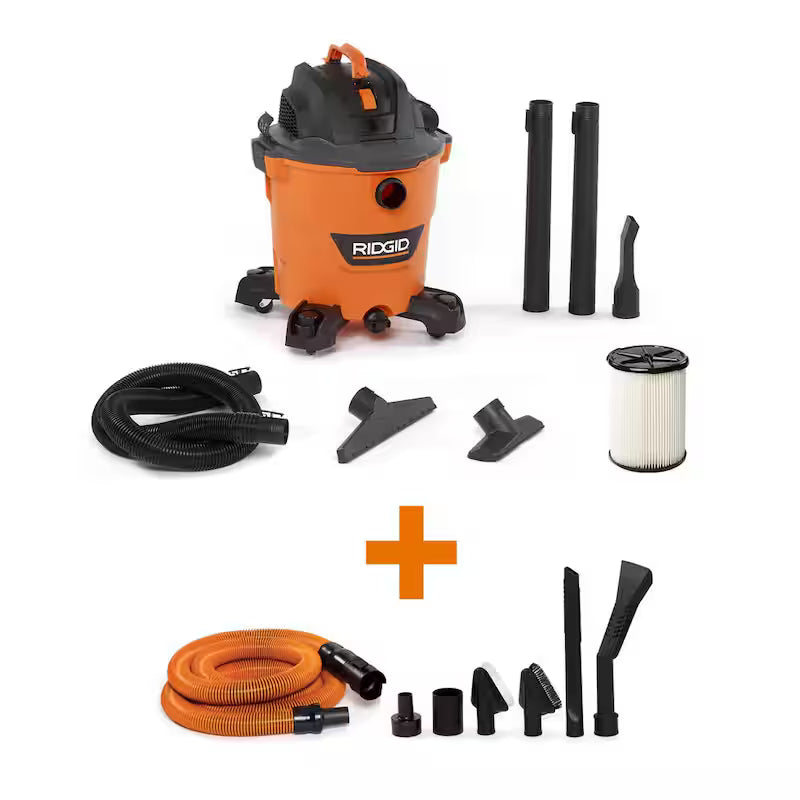 12 Gallon 5.0 Peak HP Wet/Dry Shop Vacuum with Hose and Accessories U613