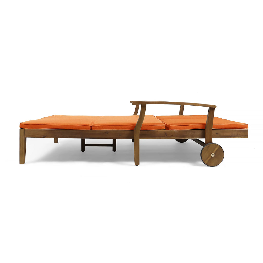 Double Chaise Lounge with Orange Cushions D759