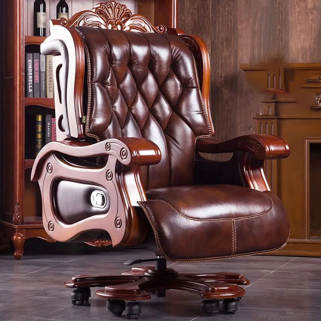 Foldable Swivel Leather Lounge Recliner W299
