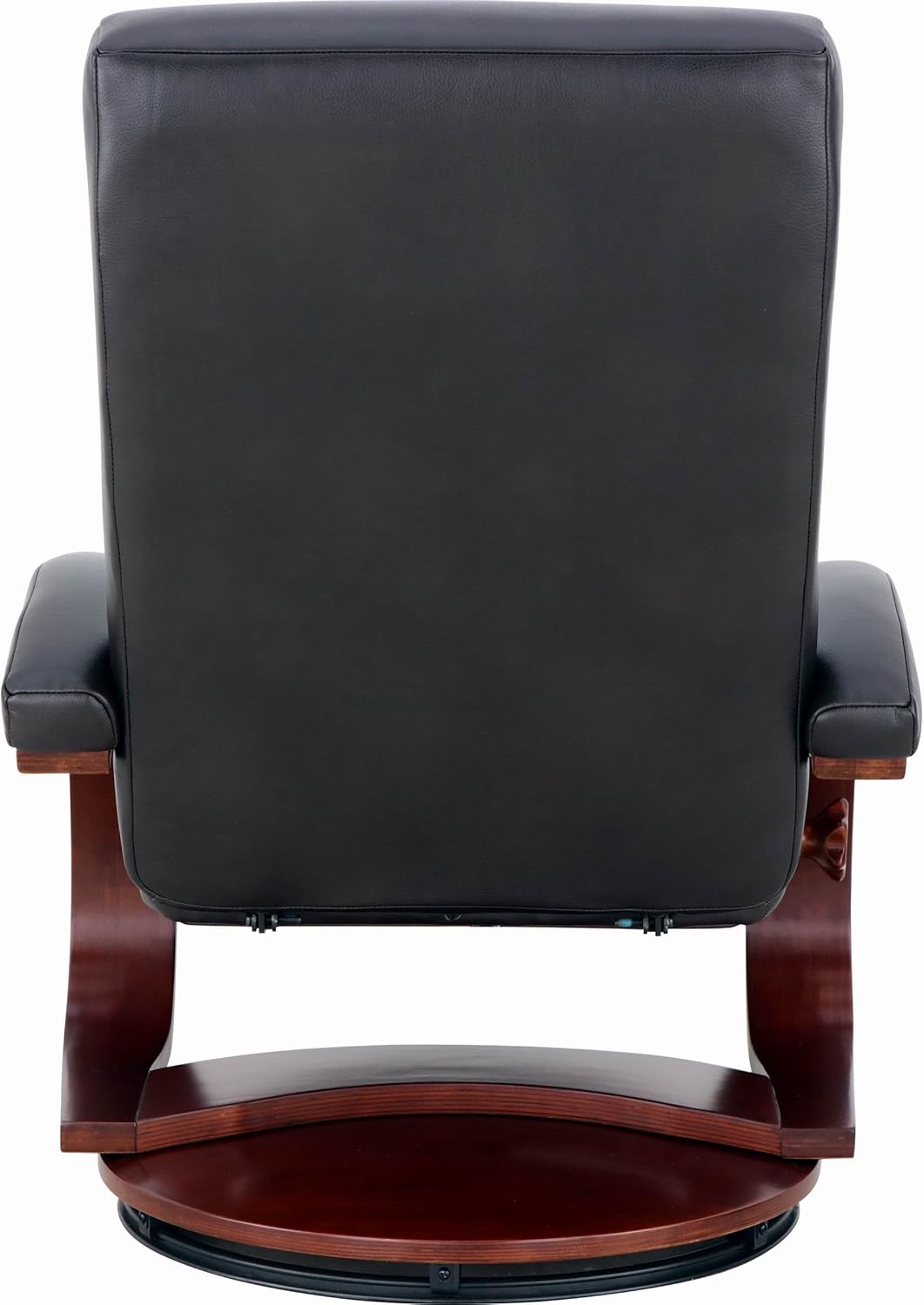 Black Top Grain Leather Recliner and Ottoman K6674