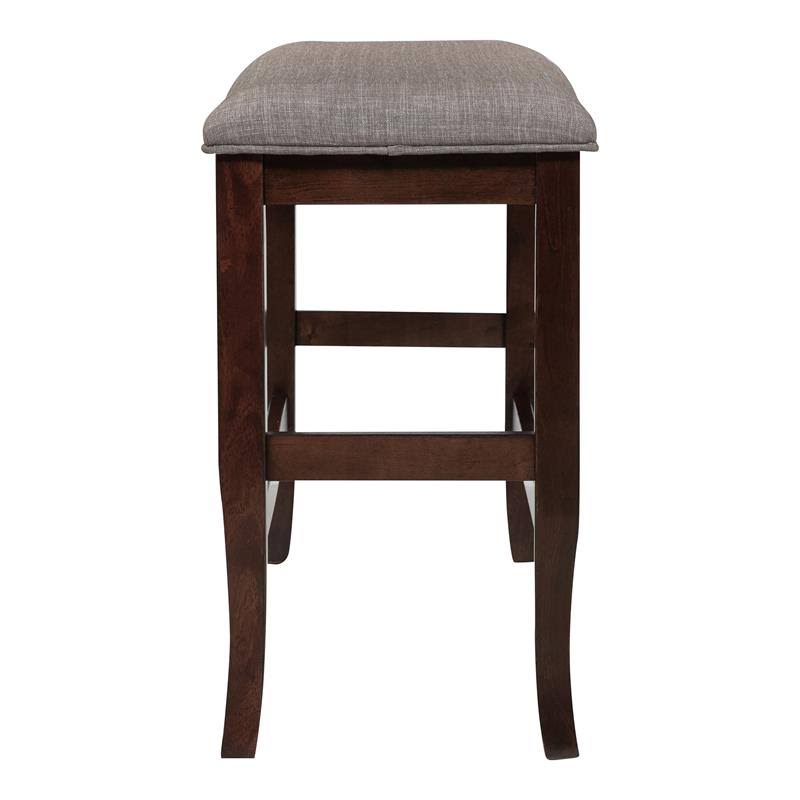 Oak Fabric Counter Height Dining Bench U8752