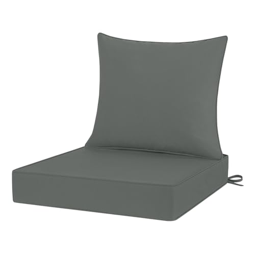 Black 24x24 Outdoor Chair Cushion Set with Ties S86591