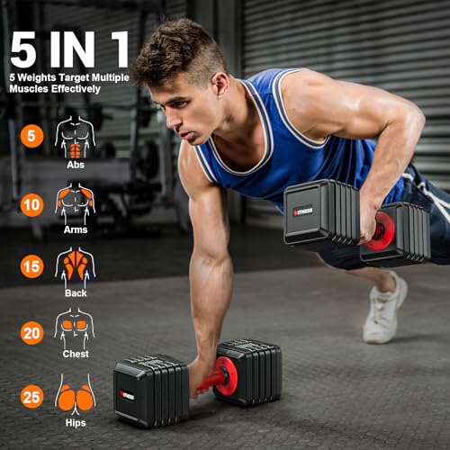 Set of 2 Adjustable Dumbbells with Anti-Slip Texture Handle R272204