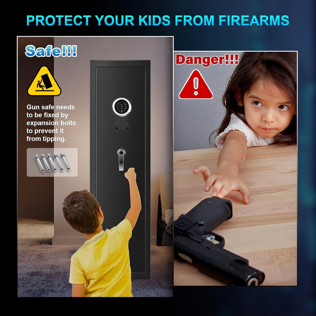 4-5 Rifle Gun Safe with Digital Keypad and LED Light J251669