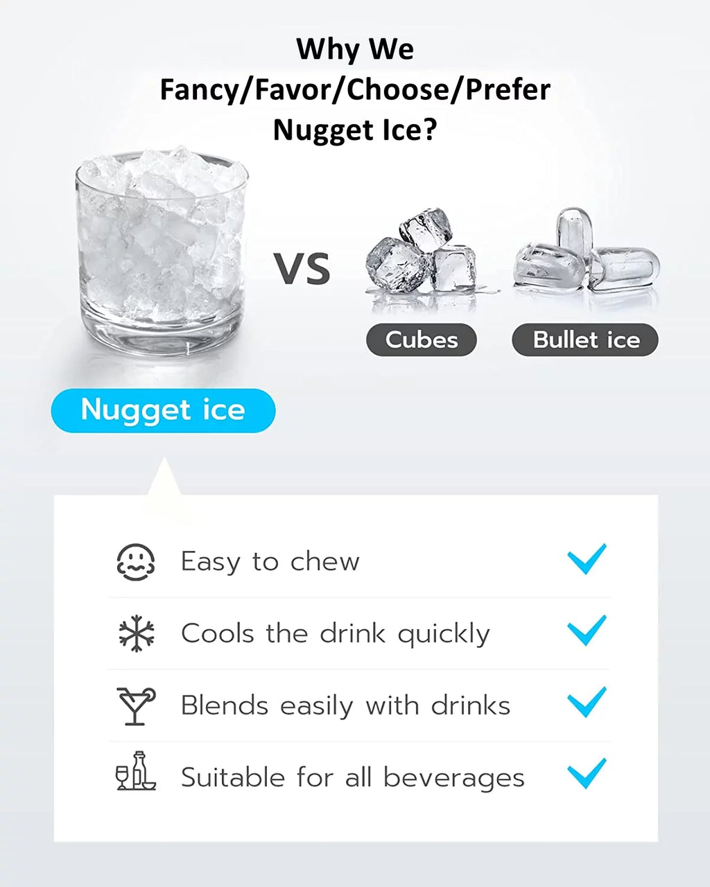 Countertop Stainless Steel Nugget Ice Maker D44245