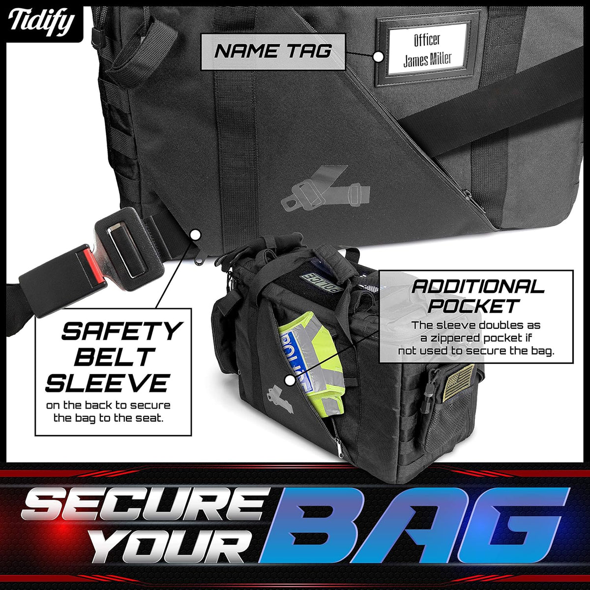 Tactical Bag Car Seat Organizer Range Bag MOLLE Organizer Heavy Duty Water Resistant C707947