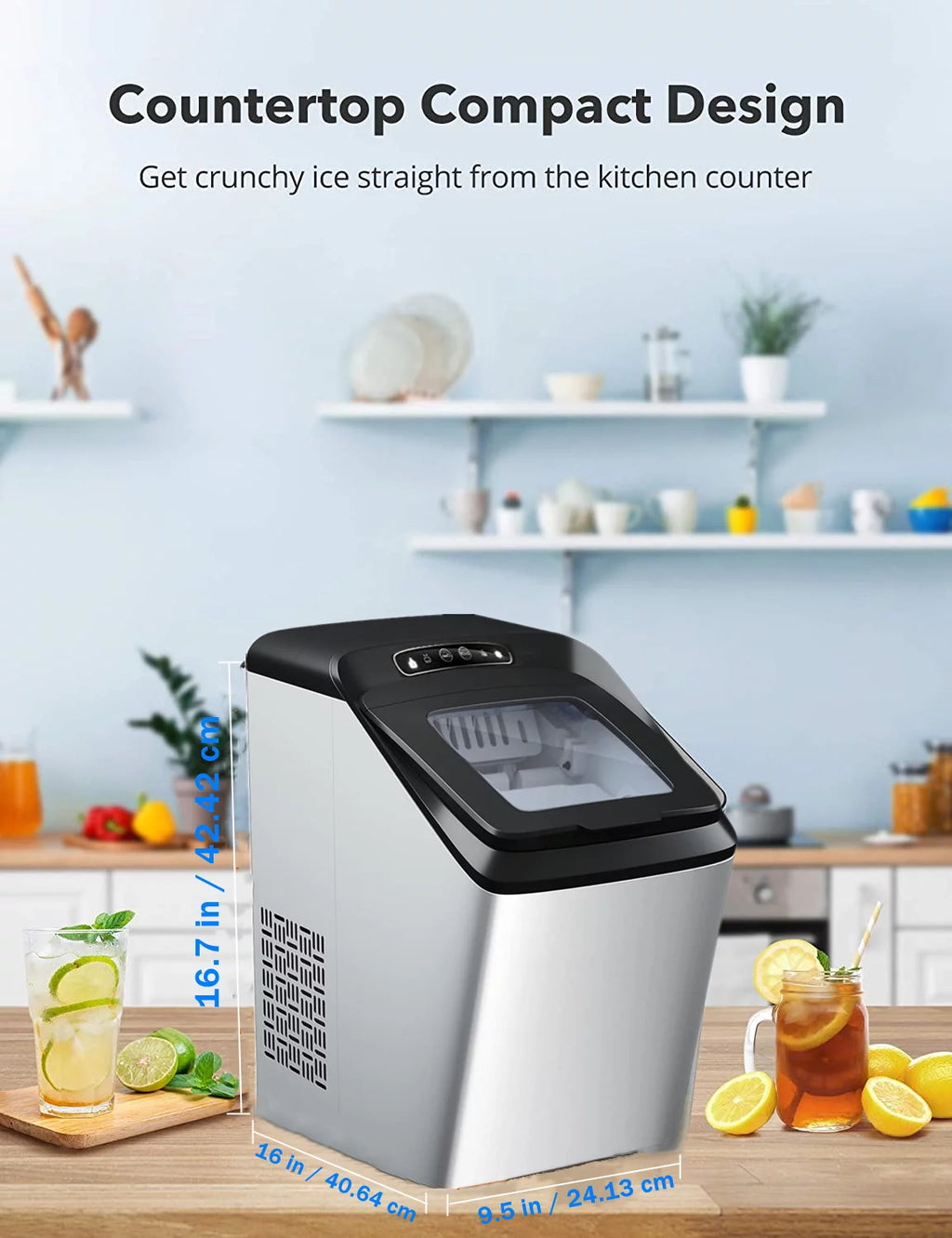 Countertop Stainless Steel Nugget Ice Maker D44245