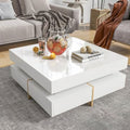 White Square Coffee Table with 4 Drawers F377857