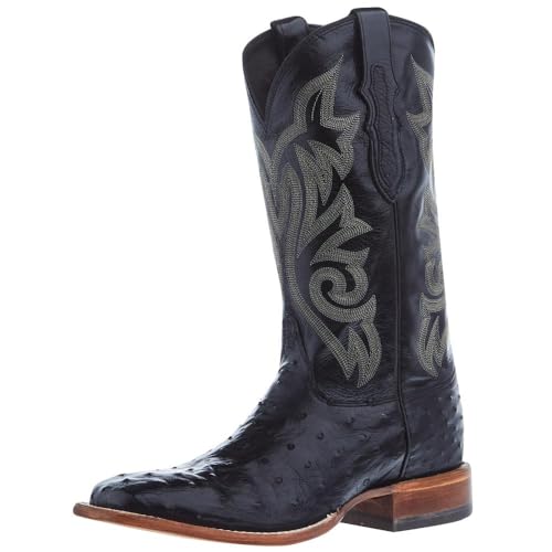 Exotic Full Quill Ostrich Western Boot Broad Square Toe B22832