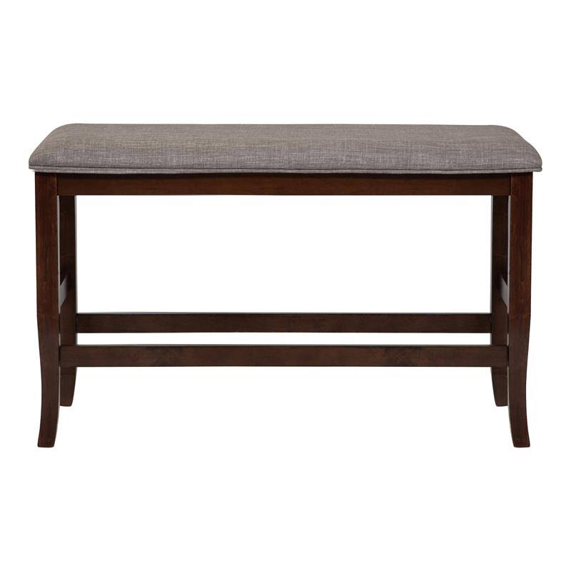 Oak Fabric Counter Height Dining Bench U8752