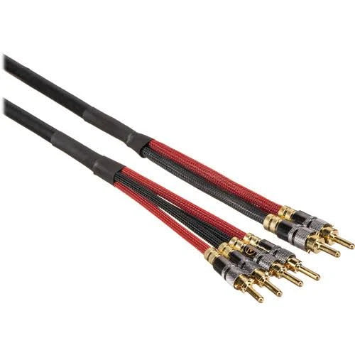 Bi-Wire Speaker Cable 2-Banana to 4-Banana Black K382